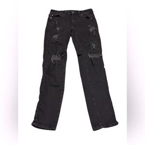 American Eagle Outfitters AirFlex Jeans Athletic Skinny Black Denim Size 29x30